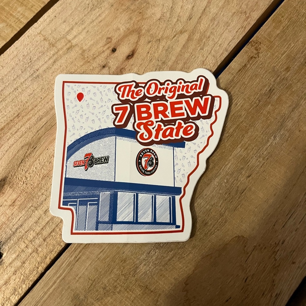 State Sticker – Red, Blue and White